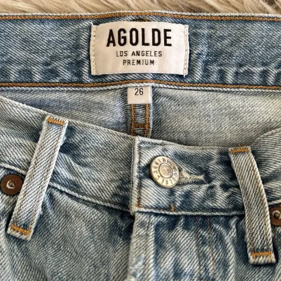 AGOLDE Riley High-Rise Straight Jean Light Wash Size 26 - Picture 7 of 8